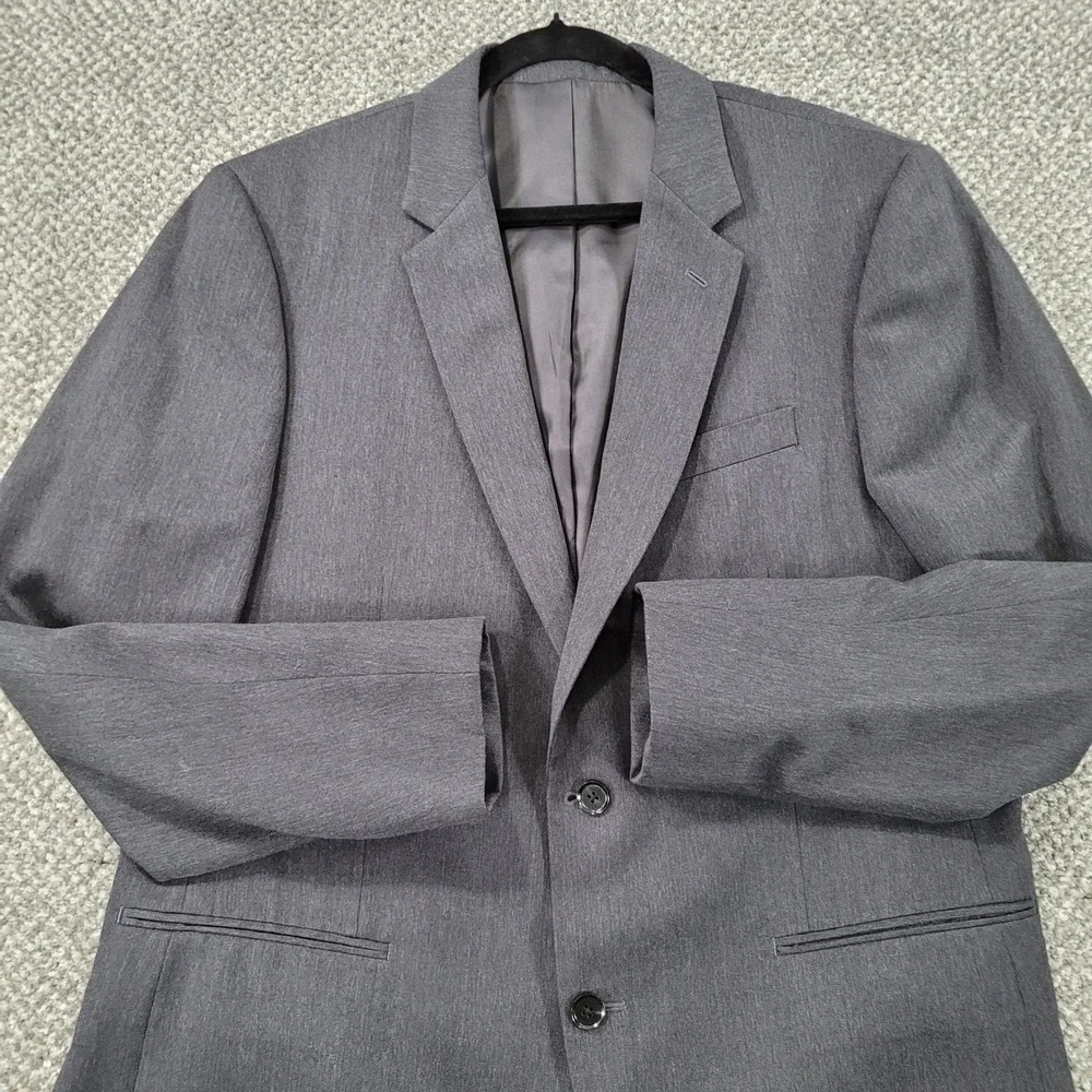 The Black Tux Mens 44R Charcoal‎ Gray Merino Wool Tollegno 1900 Blazer Jacket